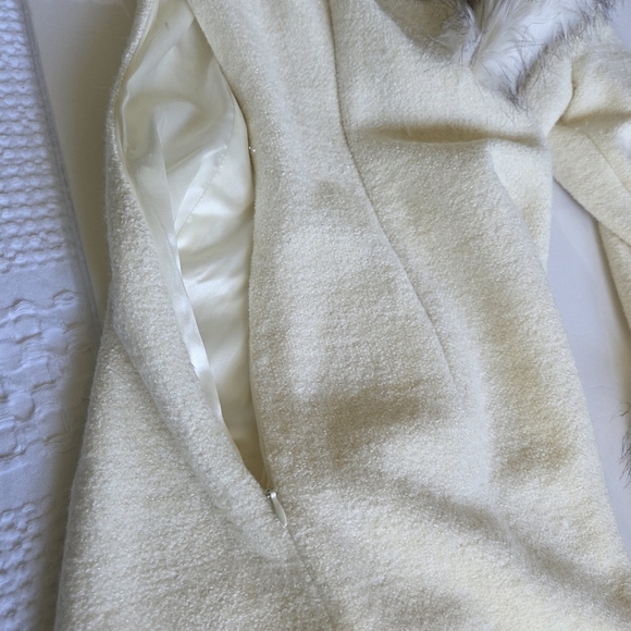 Coat Dress with Faux Fur Trim - Picture 7 of 13